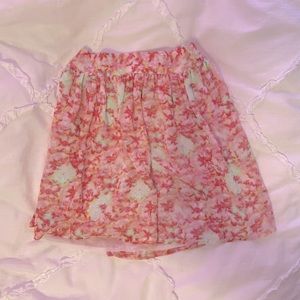ZARA Pink Floral Skirt (Size XS)